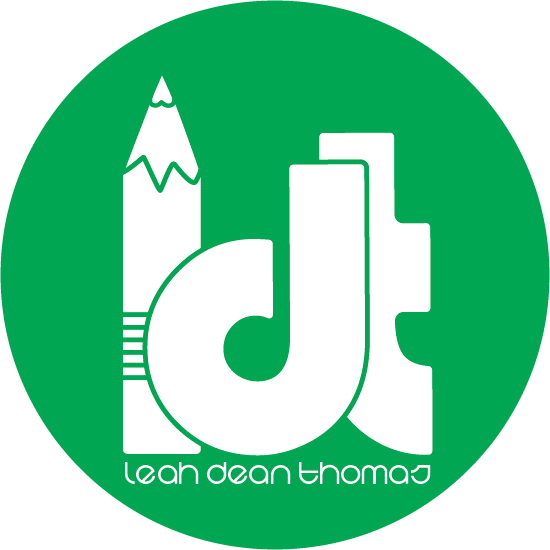 A green circle with stylized "LDT" and the name Leah Dean Thomas in white